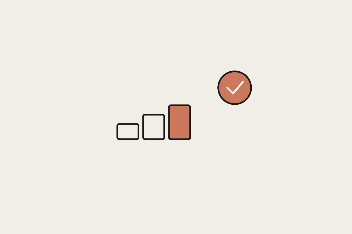 Rising steps and a check mark representing building AI adoption through small wins first