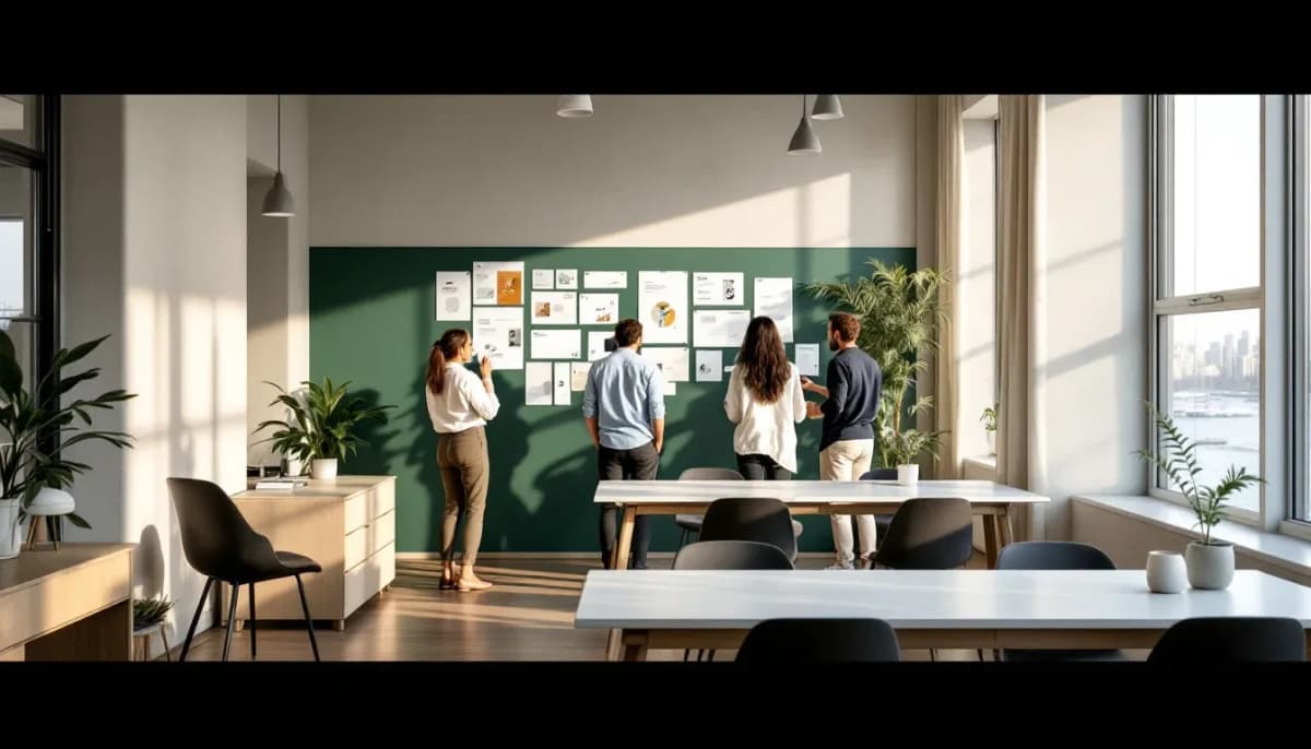 Sydney marketing agency workspace with brand strategy boards