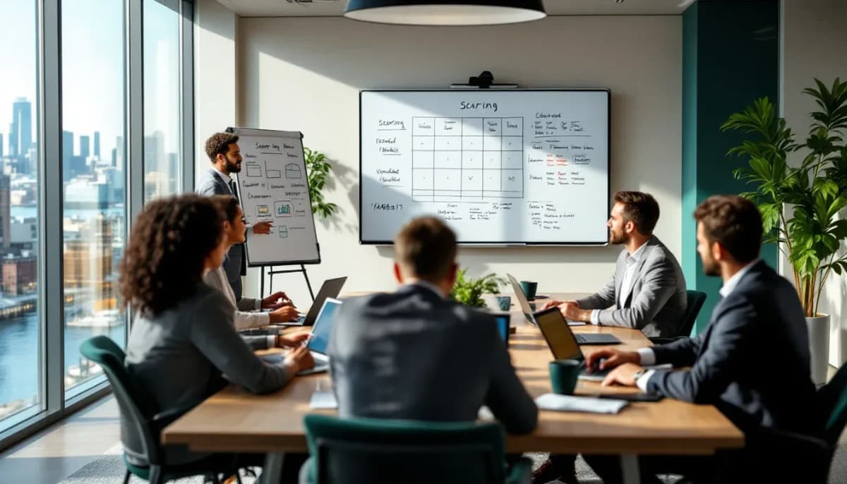 Sydney enterprise vendor selection meeting with scoring matrix